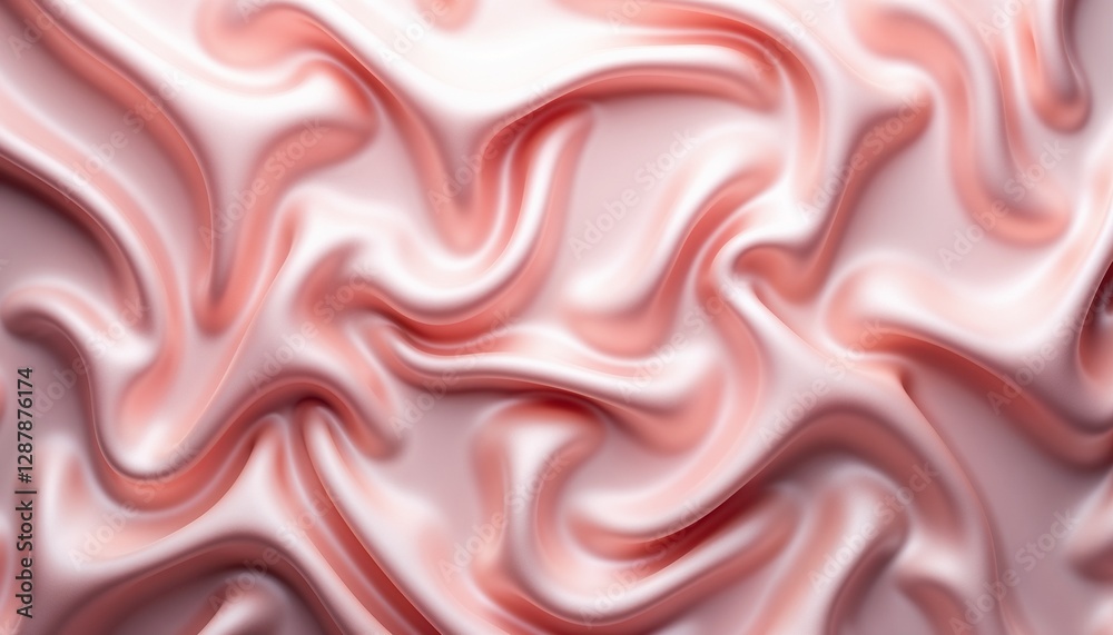 Fototapeta premium Abstract silky smooth texture with pink and white flowing waves.