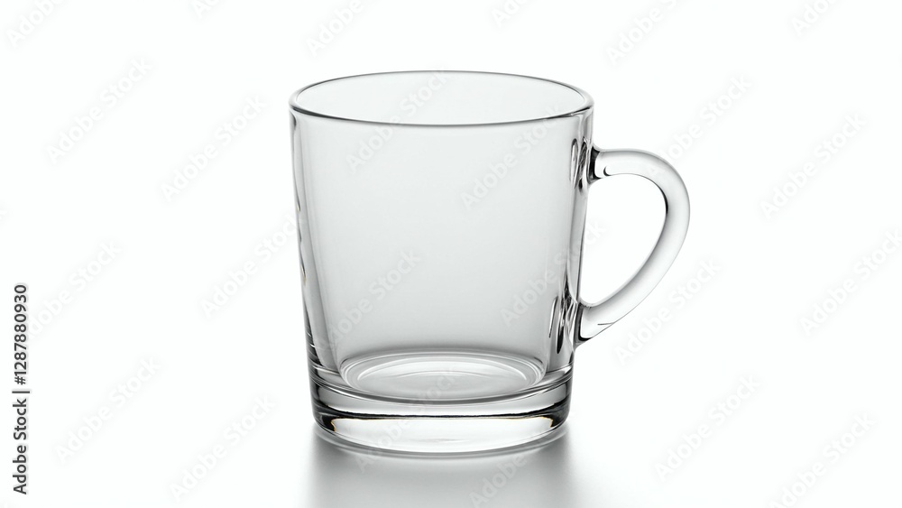 Transparent glass mug with minimalist design Transparent glass mug with minimalist design
