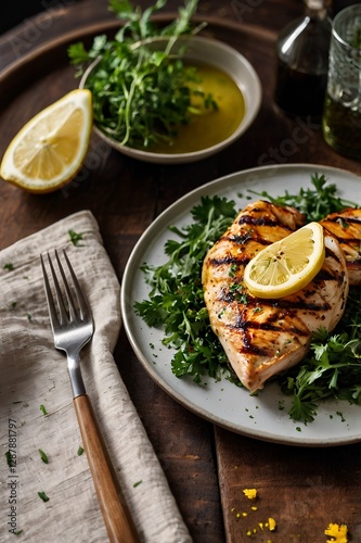 Grilled Chicken Breast with Lemon and Herbs