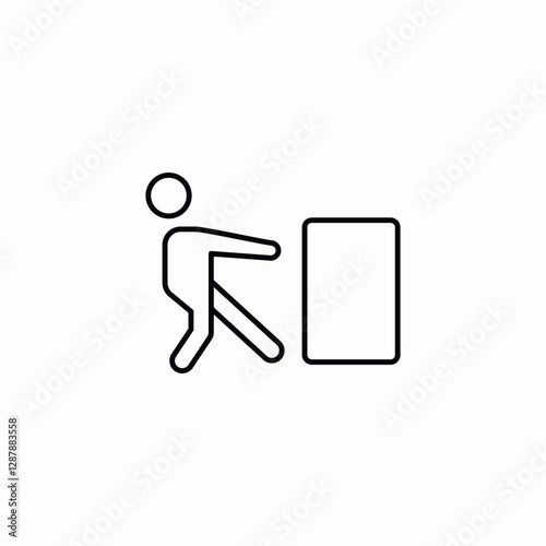 man pushing a box icon vector sign