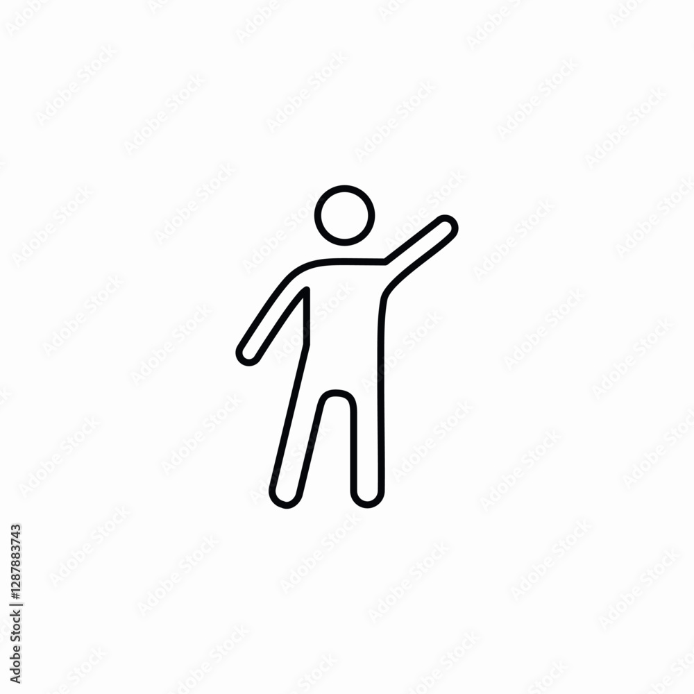 person waving hello icon vector sign person waving hello icon vector sign