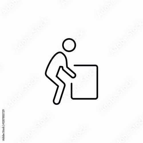 man lifts box icon vector sign