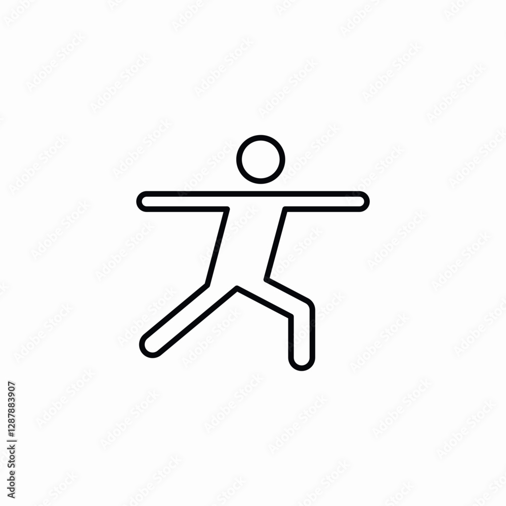 yoga warrior pose icon vector sign yoga warrior pose icon vector sign