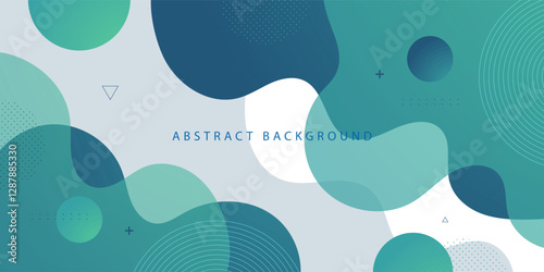 Abstract 3D colorful fluid wave green background. Bright and modern liquid banner background with simple pattern. Eps10 vector
