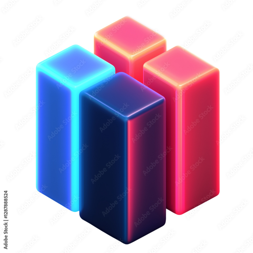 Fototapeta premium 3D charts and graph icon analysis business financial data 3d render illustration