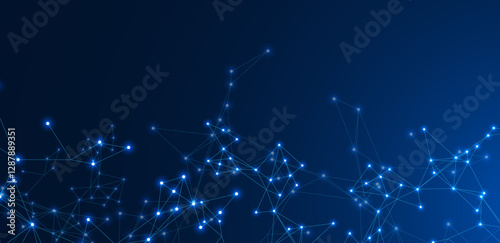 Abstract digital technology. Connecting line and dot. Artificial intelligence vector illustration