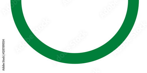 Green semicircle geometric line shape