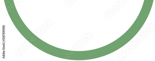 Green semicircle geometric line shape