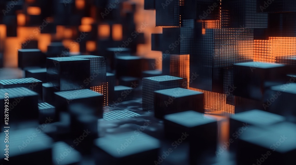 Obraz premium Dynamic data visualization digital realm abstract art futuristic environment close-up view technology concepts