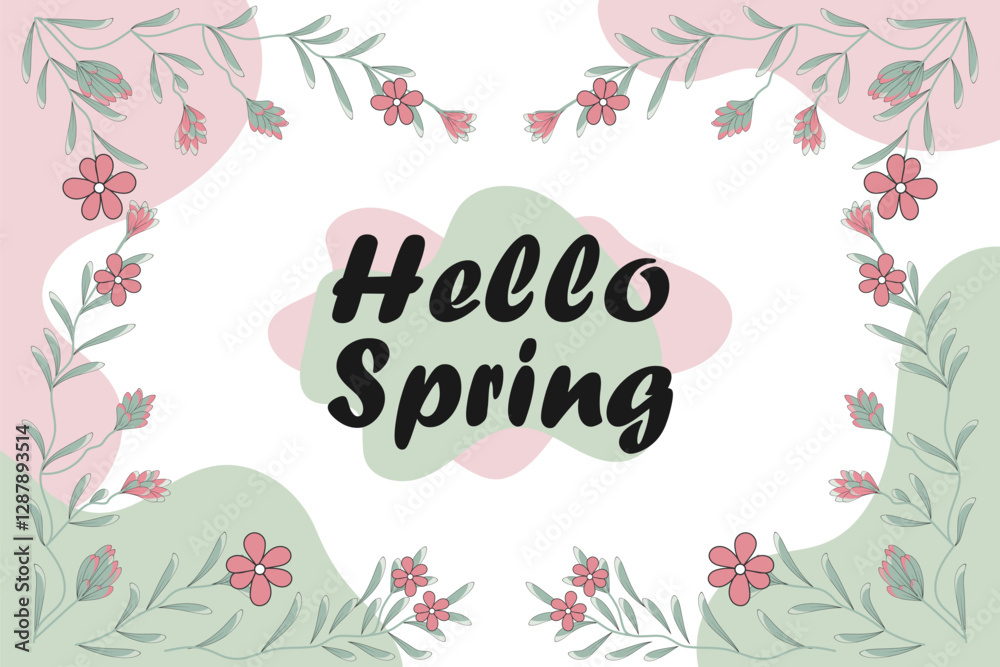 Fototapeta premium A floral happy birthday card blooms with vibrant cheer