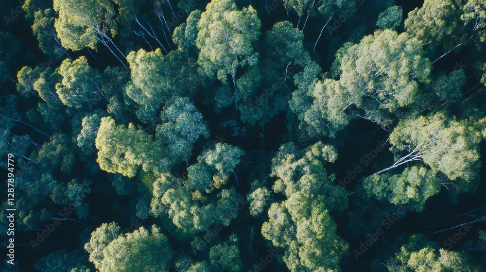 Lush green forest canopy creating stunning aerial view in natural sunlight Lush green forest canopy creating stunning aerial view in natural sunlight