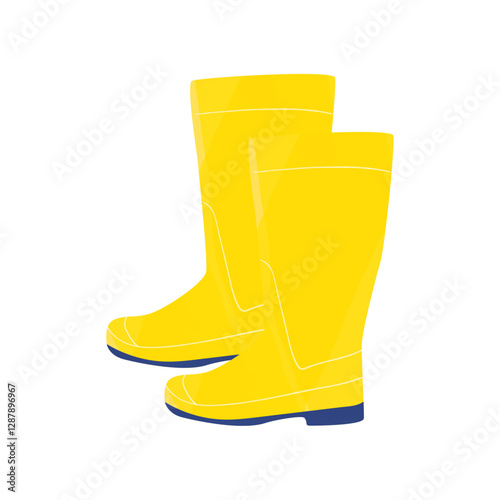 Illustration of a yellow rubber boots