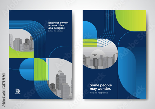 Template vector design for Brochure, AnnualReport, Magazine, Poster, Corporate Presentation, Portfolio, Flyer, infographic, layout modern with blue color size A4, Front and back, Easy to use and edit.