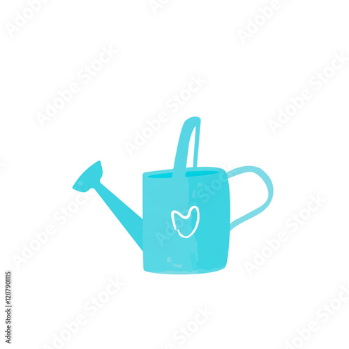 Illustration of a blue watering can