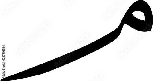 Basic art of Arabic letter of alphabet or basic Arabic symbol use in their language.