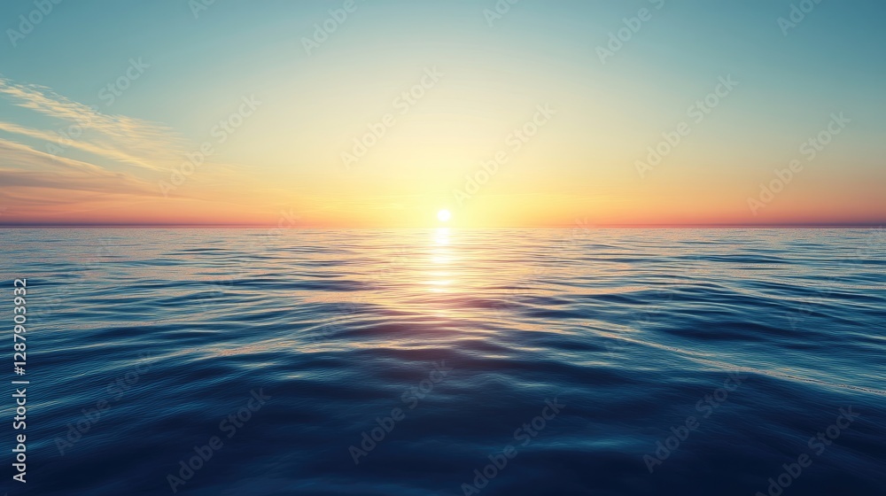 Obraz premium A sunrise over a calm ocean, representing a bright and successful future.