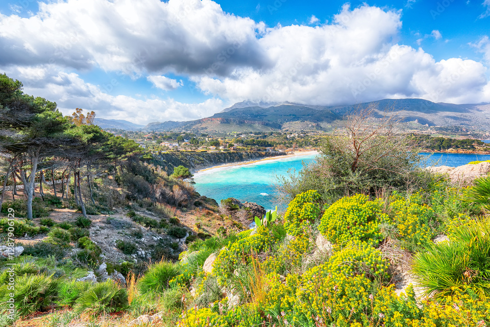 Superb seascape of Guidaloca Beach near Castellammare del Golfo.