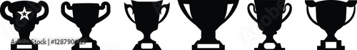 Trophy icon set.first place champion success achievement winner prize signs unique style vector illustration.Winner cup, victory cup icon. Reward symbol sign for web and mobile.