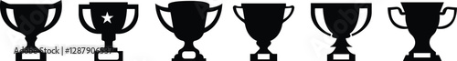 Trophy icon set.first place champion success achievement winner prize signs unique style vector illustration.Winner cup, victory cup icon. Reward symbol sign for web and mobile.