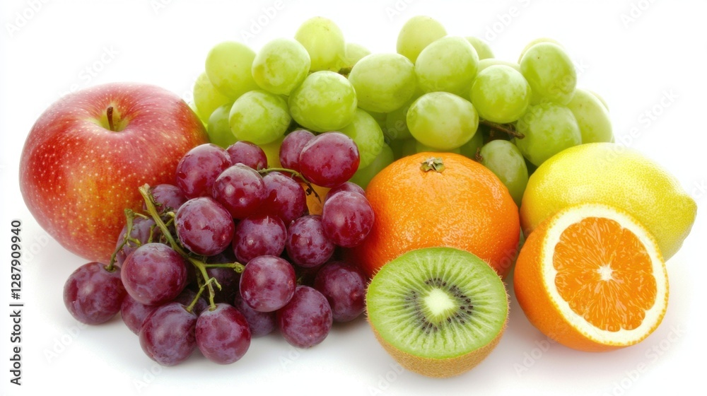 Bright, fresh fruits and vegetables on a clean white background, symbolizing health, vitality, and well-being. Bright, fresh fruits and vegetables on a clean white background, symbolizing health, vitality, and well-being.