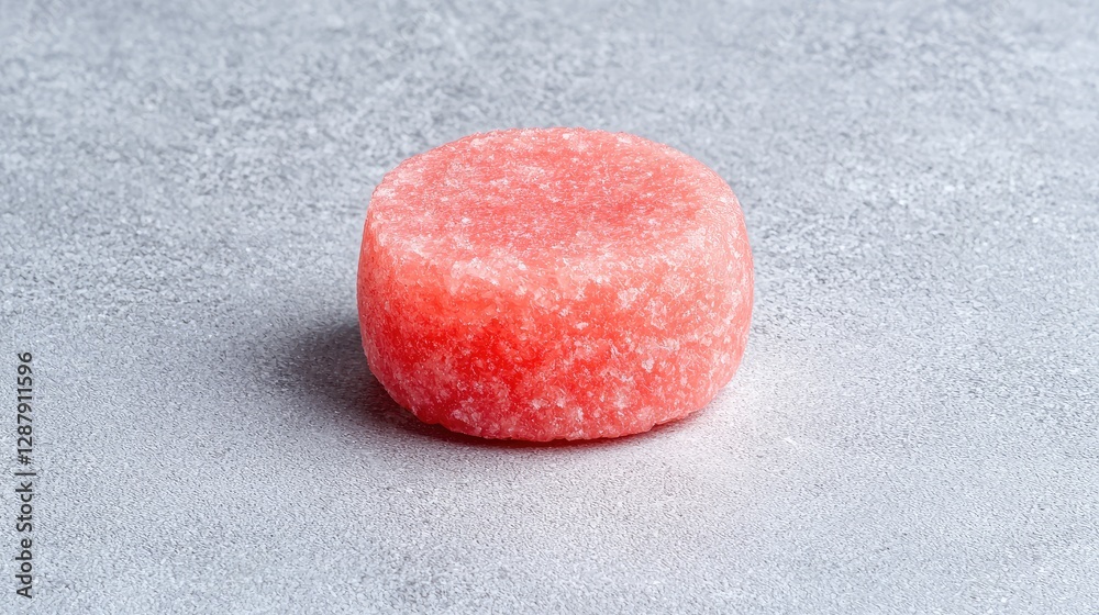 Pink round candy on a textured surface. Possible use Food photography Pink round candy on a textured surface. Possible use Food photography