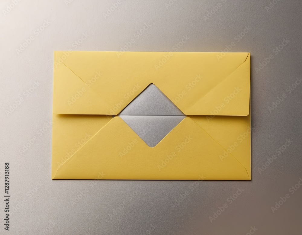 A yellow envelope on a smooth gray background, inviting curiosity about its contents. A yellow envelope on a smooth gray background, inviting curiosity about its contents.