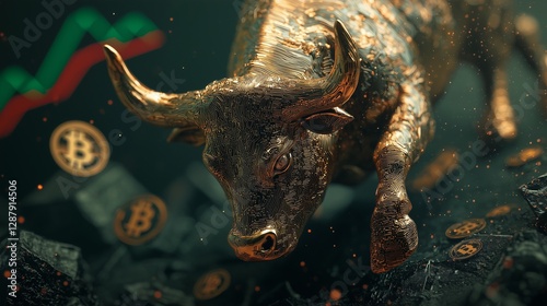 Futuristic Stock Market Dynamics: The Golden Bull Charge
