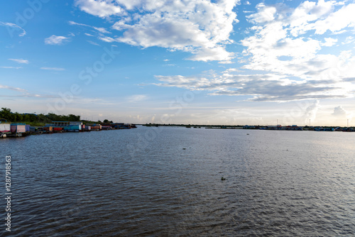 Wallpaper Mural Tonle Sap Lake, Cambodia. View of the buildings. Floating Village Torontodigital.ca
