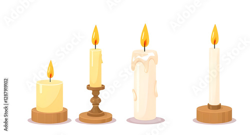 candles on a white background