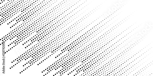 Set of halftone dots gradient pattern texture isolated on white background. Straight dotted spots using halftone circle dot raster texture. Vector blot half tone collection.