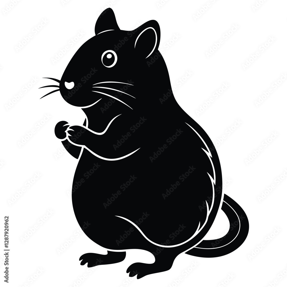 Obraz premium A cute hamster silhouette in a playful pose, 