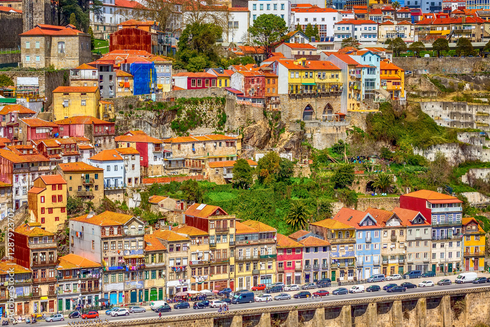 Fototapeta premium Porto, Portugal old town view with Douro river