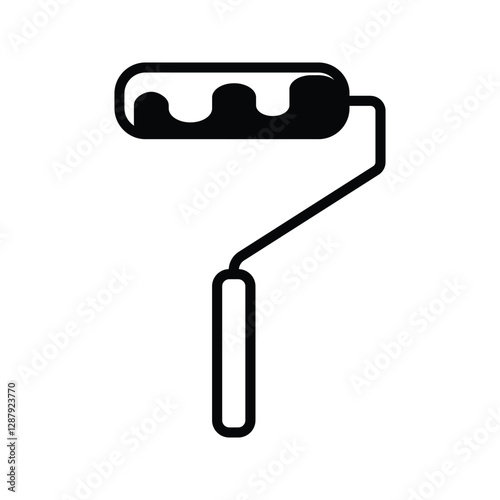 Paint roller icon. Illustration of Building Wall and Roof Painting Tools.
