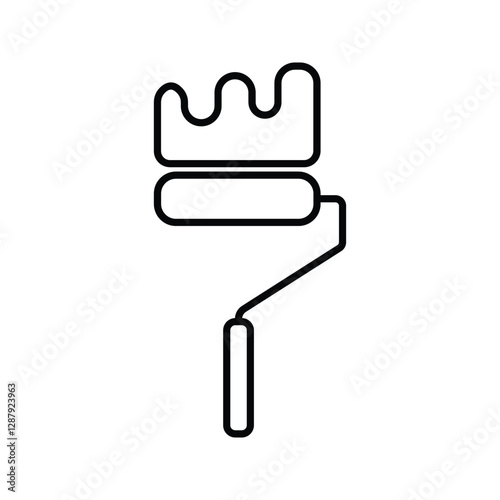 Paint roller icon. Illustration of Building Wall and Roof Painting Tools.