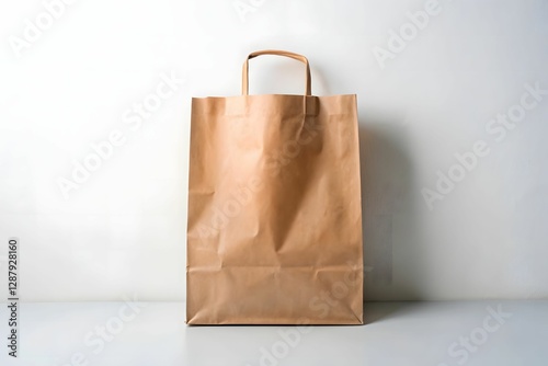 Paper Shopping Bag with Handles Mockup