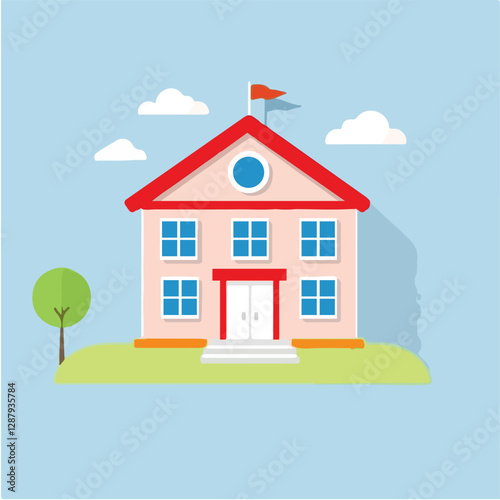 School Icon Building Vector Image