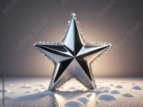shiny metallic christmas star decoration mood