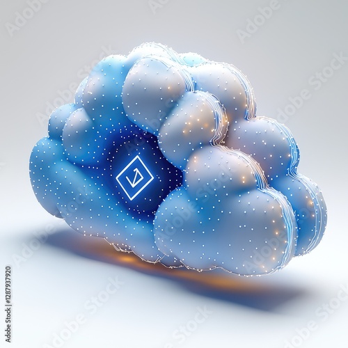 A blue cloud containing a glowing symbol photo
