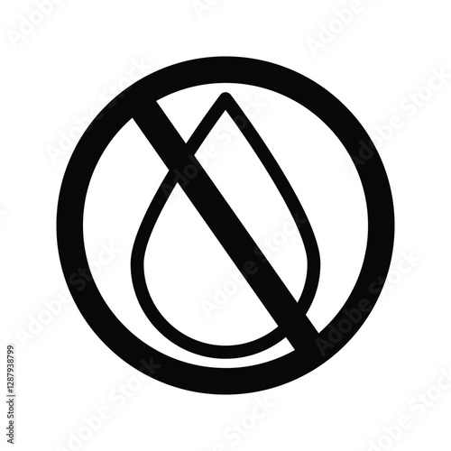 Water or Oil icon. Illustration of Water or Oil With Prohibition Sign. not allowed to bring water or oil. No Water. No Oil.