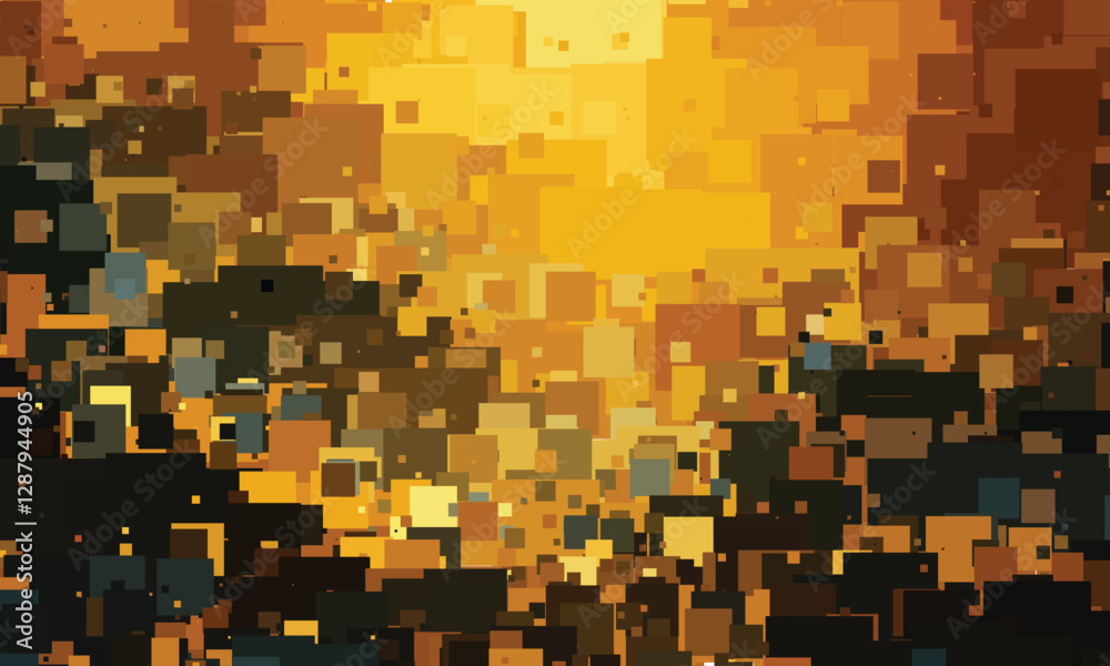 Golden Abstract Pixelated Background with Warm Tones and Geometric Patterns Golden Abstract Pixelated Background with Warm Tones and Geometric Patterns