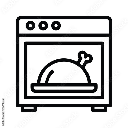 Oven Icon. Gas Stove Illustration. Multifunction Stove. Baking in the oven. Electronic Baking Machine Isolated on white background.