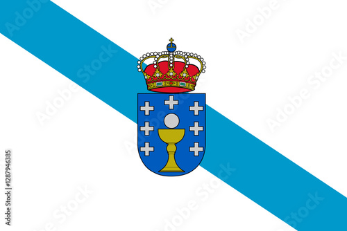 Flag of Galicia, Flag background. Vector illustration