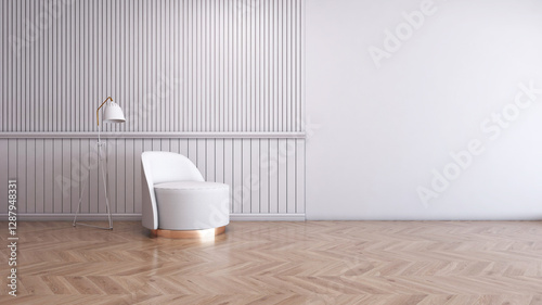 Room interior with wall background. 3D rendering ,3D illustration	
