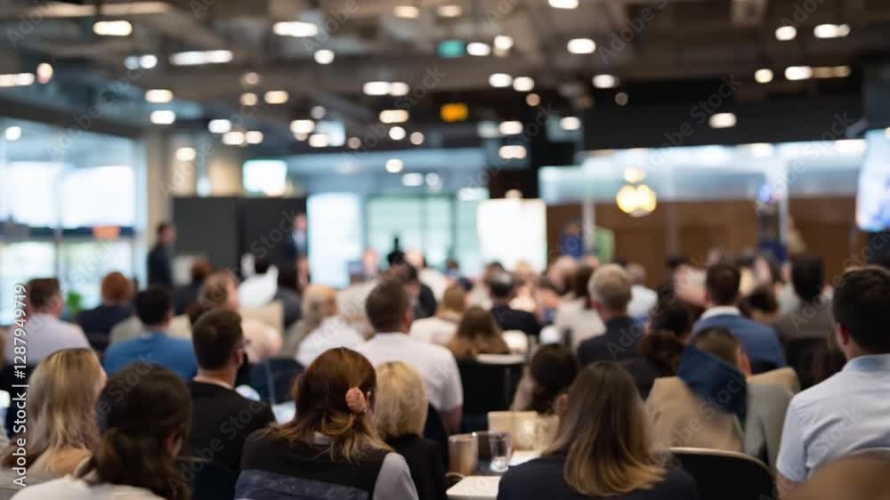 Defocused Image Of Business People At Seminar