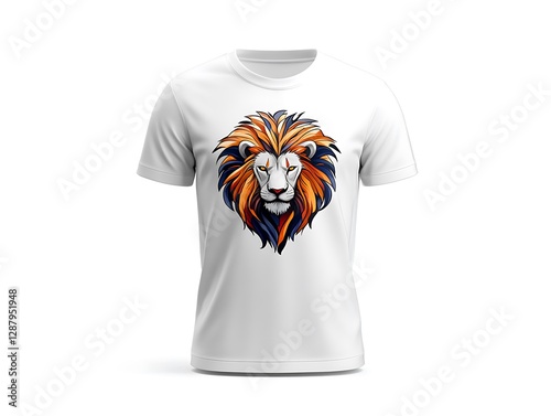 Lion graphic t-shirt design urban fashion trends apparel modern lifestyle front view artistry