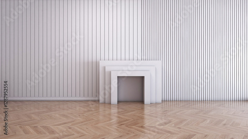 Empty room with Wall Background. 3D illustration, 3D rendering