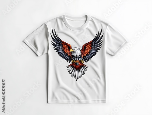 Dynamic eagle graphic t-shirt design apparel showcase studio setting artistic perspective photo