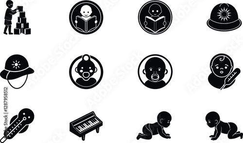 Baby Icons Play, Learning, Health, and Development Stages