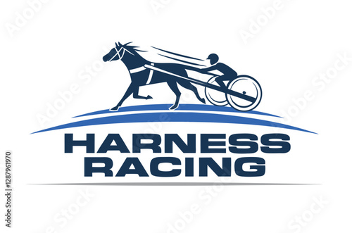 Harness Racing Logo with Horse and Sulky Design