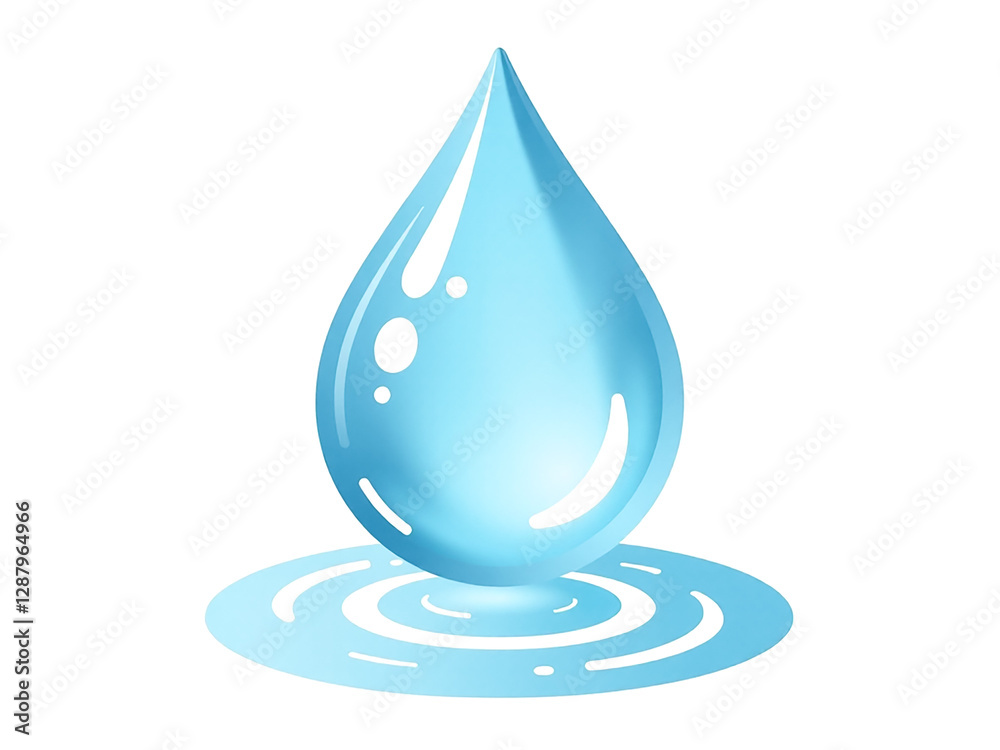 A leaf is shown with water droplets surrounding it. The leaf is green and has a stem A leaf is shown with water droplets surrounding it. The leaf is green and has a stem